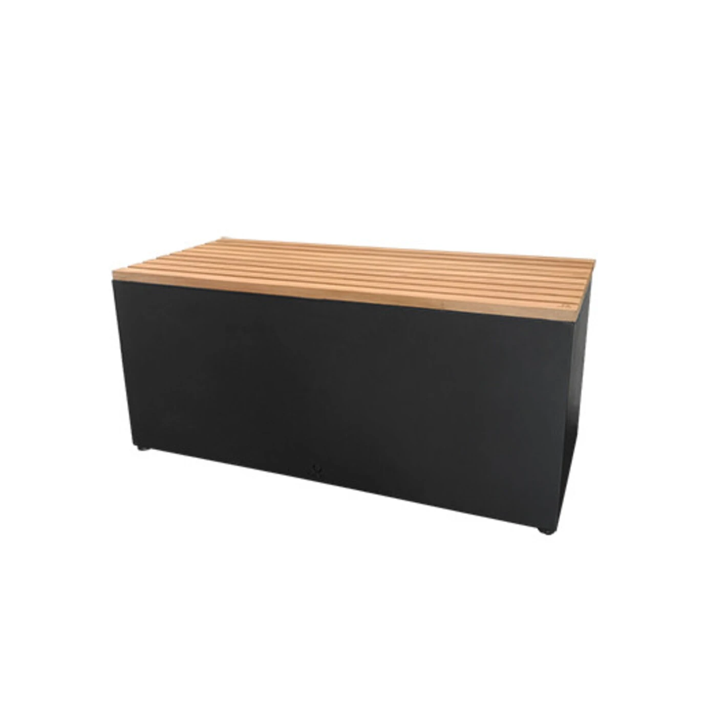 Banc Acier Laqué Noir Et Bois De Teck - Ofyr 2 Banc Acier Laqué Noir Et Bois De Teck - Ofyr – Image 2