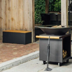Banc Acier Laqué Noir Et Bois De Teck - Ofyr 6 Banc Acier Laqué Noir Et Bois De Teck - Ofyr -Barbecue Promotion Boutique banc noir teck 2020000022336 2