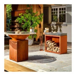 Billot Corten Et Céramique 90 Cm - Ofyr 5 Billot Corten Et Céramique 90 Cm - Ofyr -Barbecue Promotion Boutique billot corten 90cm ceramique gris fonce 7112139903077 2