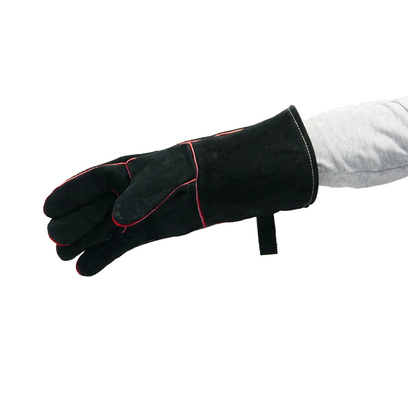 Paire Gants Barbecue Cuir Noir - Nordic Flame 2 Paire Gants Barbecue Cuir Noir - Nordic Flame – Image 2
