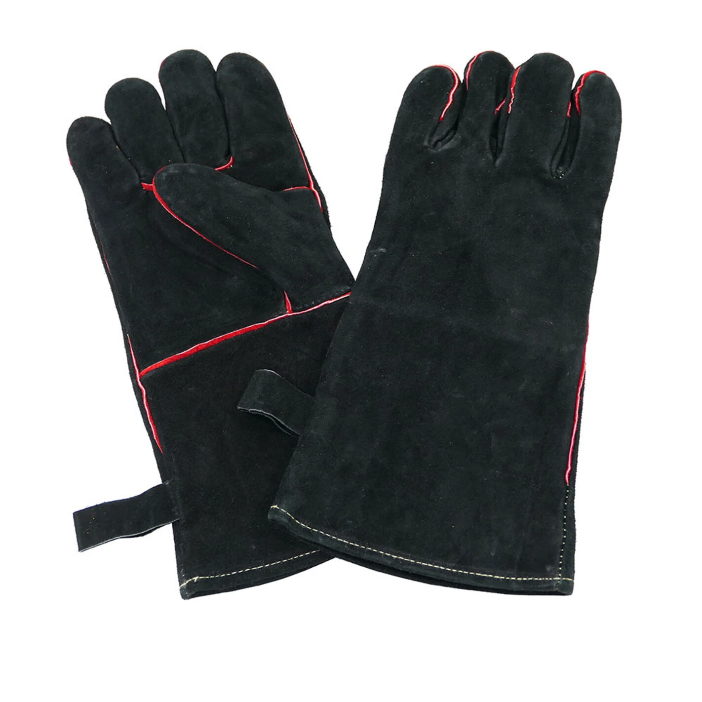 Paire Gants Barbecue Cuir Noir - Nordic Flame 1 Paire Gants Barbecue Cuir Noir - Nordic Flame
