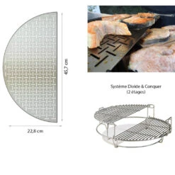 Kamado Joe Plaque Demi Lune Inox Kamado Classic Joe -Barbecue Promotion Boutique plaque demi lune inox classic joe kamado 0811738021256 2