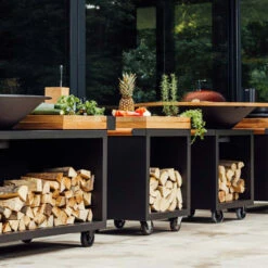 Table Mise En Place Noire Pro 65 Bois De Teck - Ofyr -Barbecue Promotion Boutique table noire pro 65 teck 2020000022084 3